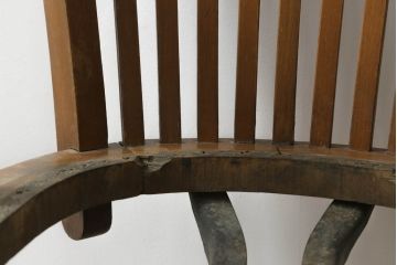 イギリスアンティーク　オーク材　バーチ材　古い木味のぬくもり感じる回転チェア(回転いす、イス、アームチェア、英国)(R-075687)
