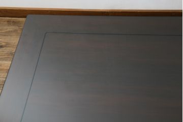 中古　美品　指物工芸家具　本紫檀(シタン)　凝った脚のデザインが目を惹くガラス天板付き座卓(ローテーブル、センターテーブル)(R-075690)