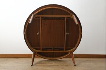 イギリスビンテージ　G-PLAN(ジープラン)　洗練された佇まいが魅力のエクステンションテーブル(ダイニングテーブル、拡張式テーブル、食卓、2人掛け、4人掛け、6人掛け、ラウンドテーブル、ヴィンテージ、英国、北欧)(R-075723)