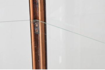 【A様決済専用】イギリスビンテージ　オーク材　印象的な形が素敵なヘキサゴントールショーケース(縦型六角ガラスケース、飾り棚、キュリオケース、陳列棚、キャビネット、店舗什器、ヴィンテージ、英国)(R-075731)