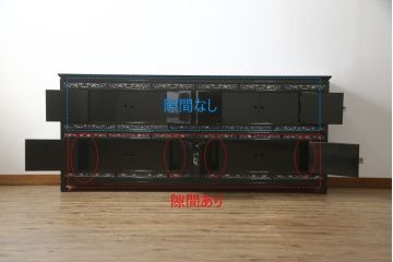 アジアンビンテージ　繊細な螺鈿(ラデン)細工が美しく描かれた大型サイドボード(収納棚、戸棚、リビングボード、ヴィンテージ)(定価約190万円)(R-075736)