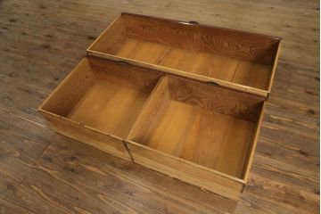 和製アンティーク　上手物!!　前面欅(ケヤキ)材　杢目の美しい仙台姫箪笥ローボード(仙台箪笥、和たんす、収納箪笥、衣装箪笥、引き出し、ローチェスト、テレビ台、テレビボード)(R-075769)