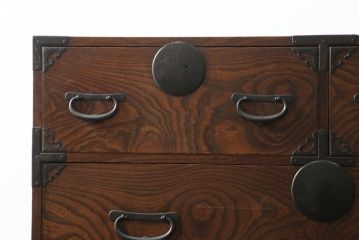 和製アンティーク　上手物!!　前面欅(ケヤキ)材　杢目の美しい仙台姫箪笥ローボード(仙台箪笥、和たんす、収納箪笥、衣装箪笥、引き出し、ローチェスト、テレビ台、テレビボード)(R-075769)