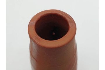 人間国宝　藤原雄　備前　緋襷　味わい深い風合いが魅力的な掛花入(花瓶、花器、花生、共箱付き)(R-075786)