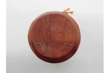 人間国宝　藤原雄　備前　緋襷　味わい深い風合いが魅力的な掛花入(花瓶、花器、花生、共箱付き)(R-075786)