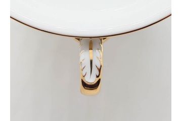 ドイツ　マイセン　Meissen　金彩　宮廷の小花　Xフォーム　ゴールドの装飾が優美な印象を与えるトリオセット(散らし小花、カップ&ソーサー、C&S、プレート、皿、洋食器)(R-075788)