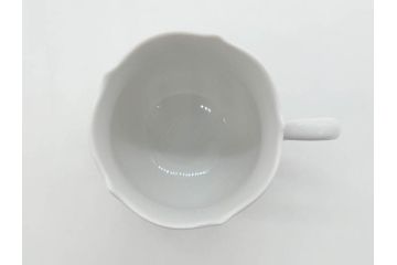 ドイツ　マイセン　Meissen　双剣　ホワイトマイセン　洗練されたデザインが美しいカップ&ソーサー4客・プレート4枚セット(C&S、皿、洋食器)(R-075789)