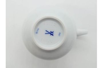 ドイツ　マイセン　Meissen　双剣　ホワイトマイセン　洗練されたデザインが美しいカップ&ソーサー4客・プレート4枚セット(C&S、皿、洋食器)(R-075789)
