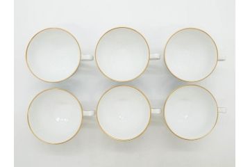 大倉陶園(OKURA、OAC)　ブルーフラワー　清楚な絵付けが上品な雰囲気を醸し出すカップ&ソーサー6客セット(C&S、洋食器)(R-075790)