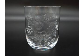 ドイツ　Meissen　マイセンクリスタル　マイセンフラワー　様々なデザインが美しいオールドファッショングラス6客セット(ガラス、ロックグラス、MEISSENER BLEIKRISTALL)(R-075793)