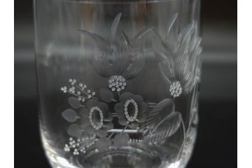ドイツ　Meissen　マイセンクリスタル　マイセンフラワー　様々なデザインが美しいオールドファッショングラス6客セット(ガラス、ロックグラス、MEISSENER BLEIKRISTALL)(R-075793)