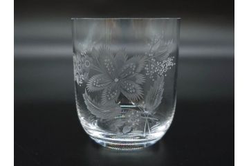 ドイツ　Meissen　マイセンクリスタル　マイセンフラワー　様々なデザインが美しいオールドファッショングラス6客セット(ガラス、ロックグラス、MEISSENER BLEIKRISTALL)(R-075793)