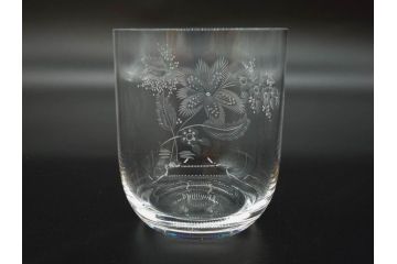 ドイツ　Meissen　マイセンクリスタル　マイセンフラワー　様々なデザインが美しいオールドファッショングラス6客セット(ガラス、ロックグラス、MEISSENER BLEIKRISTALL)(R-075793)