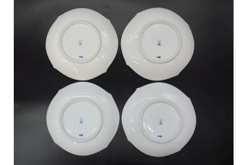 ドイツ　マイセン　Meissen　波の戯れ　ホワイト　さざ波のようなデザインが素敵なマグ4客・ティーカップ&ソーサー4客(C&S、マグカップ、洋食器)(R-075794)