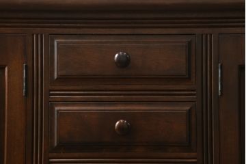 中古　美品　松本民芸家具　特注サイズ　洗練された佇まいのクリデンザサイドボード(クレデンザ、リビングボード、収納棚、戸棚)(R-075809)