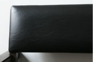 和製ビンテージ　松本民芸家具　特注　ナラ材　合皮　シンプルでスタイリッシュなアームチェア(ダイニングチェア、椅子、イス、ヴィンテージ)(R-075810)