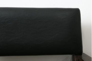 和製ビンテージ　松本民芸家具　特注　ナラ材　合皮　シンプルでスタイリッシュなアームチェア(ダイニングチェア、椅子、イス、ヴィンテージ)(R-075810)