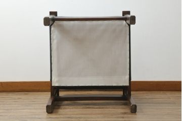 和製ビンテージ　松本民芸家具　特注　ナラ材　合皮　シンプルでスタイリッシュなアームチェア(ダイニングチェア、椅子、イス、ヴィンテージ)(R-075810)