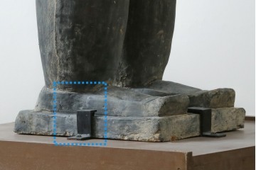 中国ヴィンテージ　特大!!　堂々とした立ち姿で威厳を感じさせる兵馬俑の像　(R-075812)