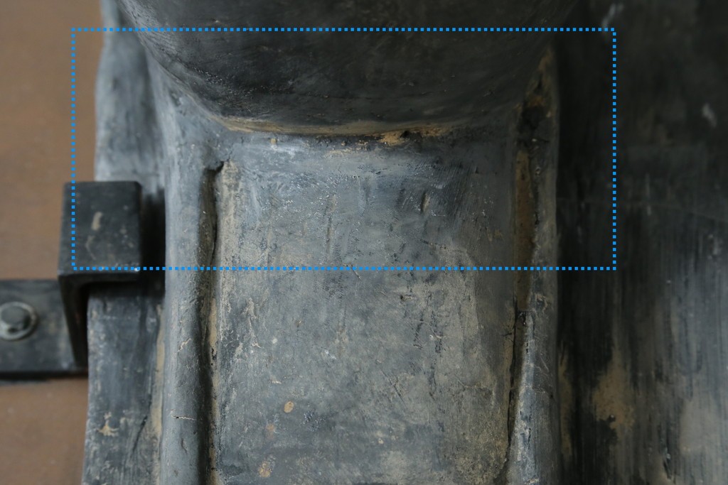 中国ヴィンテージ　特大!!　堂々とした立ち姿で威厳を感じさせる兵馬俑の像　(R-075812)