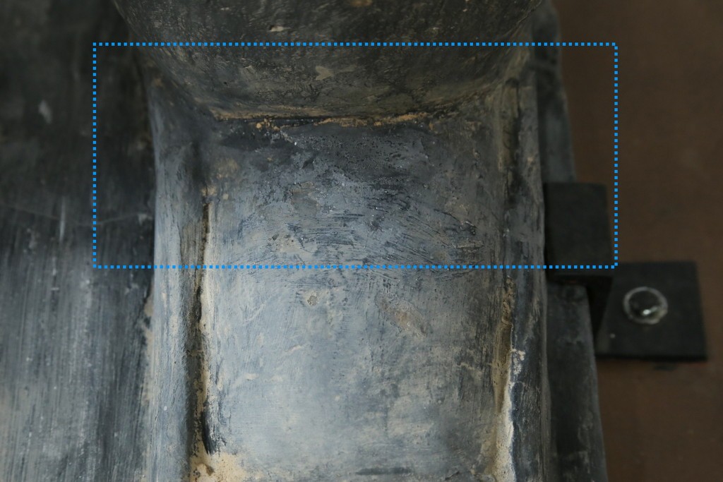 中国ヴィンテージ　特大!!　堂々とした立ち姿で威厳を感じさせる兵馬俑の像　(R-075812)