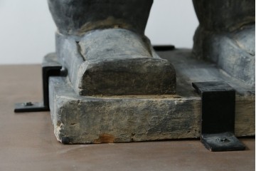 中国ヴィンテージ　特大!!　堂々とした立ち姿で威厳を感じさせる兵馬俑の像　(R-075812)