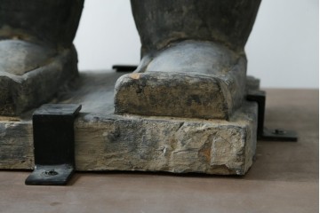 中国ヴィンテージ　特大!!　堂々とした立ち姿で威厳を感じさせる兵馬俑の像　(R-075812)