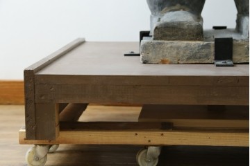 中国ヴィンテージ　特大!!　堂々とした立ち姿で威厳を感じさせる兵馬俑の像　(R-075812)