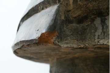 中国ヴィンテージ　特大!!　堂々とした立ち姿で威厳を感じさせる兵馬俑の像　(R-075812)