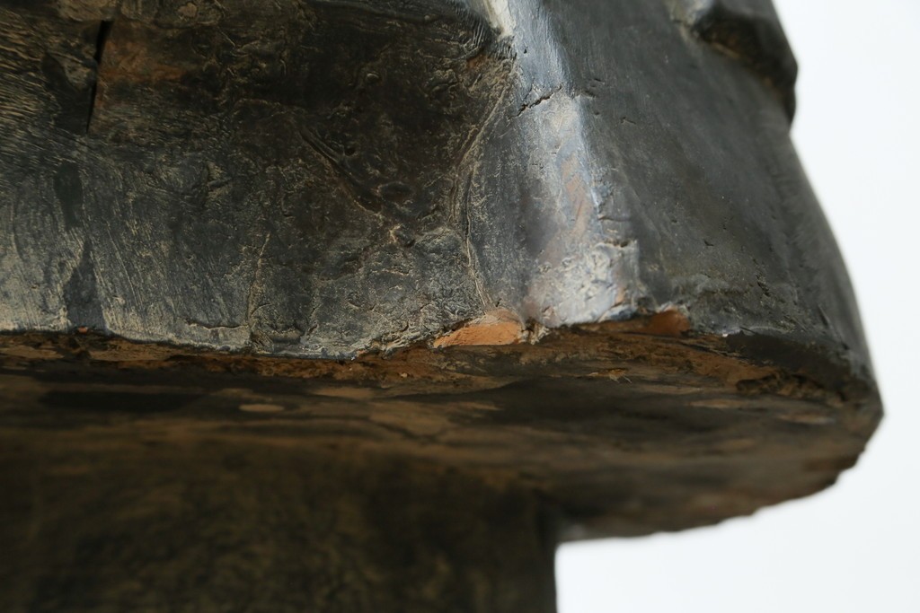 中国ヴィンテージ　特大!!　堂々とした立ち姿で威厳を感じさせる兵馬俑の像　(R-075812)