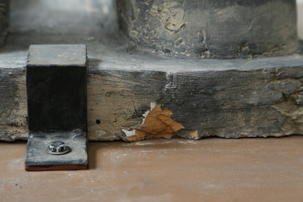 中国ヴィンテージ　特大!!　堂々とした立ち姿で威厳を感じさせる兵馬俑の像　(R-075812)