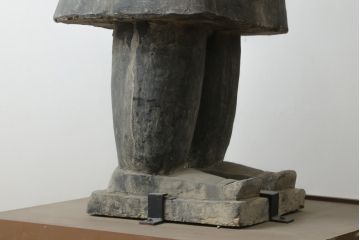 中国ビンテージ　特大!!  堂々とした立ち姿で威厳を感じさせる兵馬俑の象(焼物、オブジェ、将軍俑?、置物、ディスプレイ、店舗什器、ヴィンテージ)(R-075812)