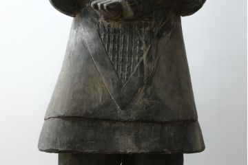 中国ビンテージ　特大!!  堂々とした立ち姿で威厳を感じさせる兵馬俑の象(焼物、オブジェ、将軍俑?、置物、ディスプレイ、店舗什器、ヴィンテージ)(R-075812)