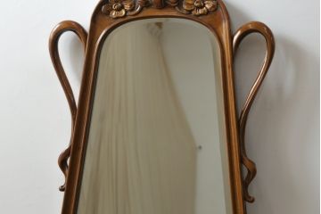 中古　美品　イタリア高級家具　メデア(Medea)　華やかな意匠が素敵なミラー(鏡、姿見)(定価約20万円)(R-075823)