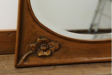 中古　美品　イタリア高級家具　メデア(Medea)　華やかな意匠が素敵なミラー(鏡、姿見)(定価約20万円)(R-075823)