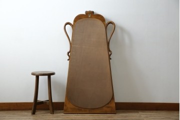 中古　美品　イタリア高級家具　メデア(Medea)　華やかな意匠が素敵なミラー(鏡、姿見)(定価約20万円)(R-075823)