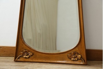 中古　美品　イタリア高級家具　メデア(Medea)　華やかな意匠が素敵なミラー(鏡、姿見)(定価約20万円)(R-075823)