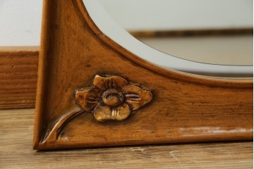 中古　美品　イタリア高級家具　メデア(Medea)　華やかな意匠が素敵なミラー(鏡、姿見)(定価約20万円)(R-075823)