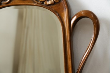 中古　美品　イタリア高級家具　メデア(Medea)　華やかな意匠が素敵なミラー(鏡、姿見)(定価約20万円)(R-075823)