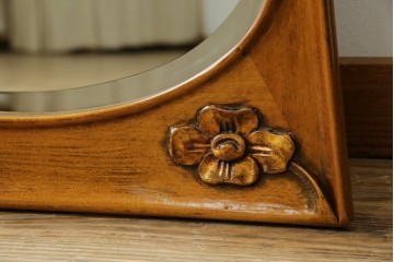 中古　美品　イタリア高級家具　メデア(Medea)　華やかな意匠が素敵なミラー(鏡、姿見)(定価約20万円)(R-075823)