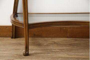 中古　美品　イタリア高級家具　メデア(Medea)　クラシカルな佇まいと特徴あるデザインが素敵なサイドテーブル(コンソールテーブル、花台、飾り台)(定価約35万円)(R-075824)