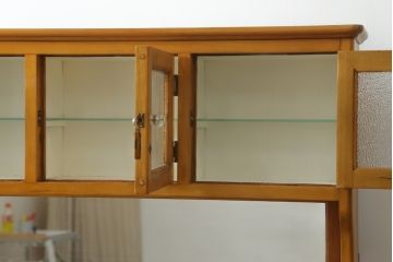 和製アンティーク　希少カラー　収納たっぷり!お洒落に整理整頓ができるデンタルケース(ガラスケース、ケビント、収納棚、戸棚、デンタルケース、デンタルキャビネット、店舗什器)(R-75827)