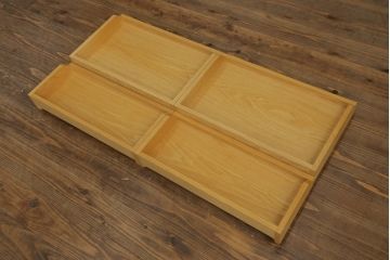 中古　オーク材　スタイリッシュな佇まいが魅力的な照明付きショーケース(ガラスケース、収納ケース、飾り棚、陳列棚、店舗什器)(R-075829)
