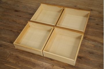 和製ビンテージ　国産　職人手造り　北欧デザイン　チーク材　ナチュラルテイストな空間におすすめのカップボード(食器棚、収納棚、戸棚、キャビネット、ヴィンテージ)(R-075830)