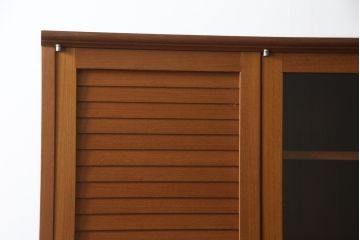和製ビンテージ　国産　職人手造り　北欧デザイン　チーク材　ナチュラルテイストな空間におすすめのカップボード(食器棚、収納棚、戸棚、キャビネット、ヴィンテージ)(R-075830)