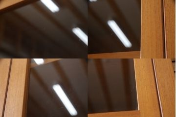 和製ビンテージ　国産　職人手造り　北欧デザイン　チーク材　ナチュラルテイストな空間におすすめのカップボード(食器棚、収納棚、戸棚、キャビネット、ヴィンテージ)(R-075830)