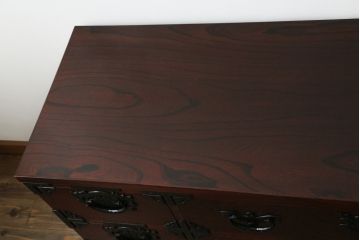 中古　美品　岩谷堂箪笥　深みのある色合いと重厚な金具が美しいサイドボード(和箪笥、収納たんす、整理タンス、サイドチェスト、引き出し)(R-075832)