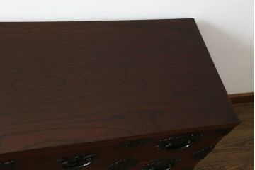 中古　美品　岩谷堂箪笥　深みのある色合いと重厚な金具が美しいサイドボード(和箪笥、収納たんす、整理タンス、サイドチェスト、引き出し)(R-075832)