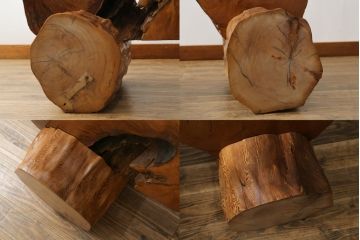 和製ビンテージ　屋久杉　漆塗り　2wayで衝立てにもなる!! ダイナミックな自然の造形が美しい座卓(センターテーブル、ローテーブル、パーテーション、衝い立て、つい立て、ヴィンテージ)(R-075833)