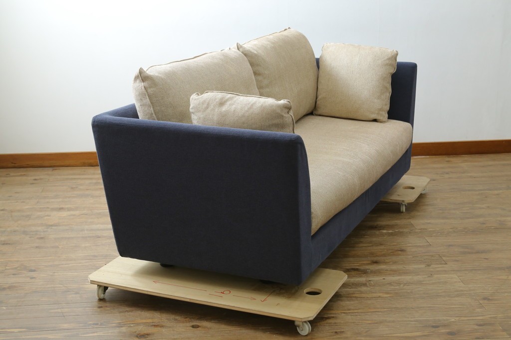 【t様ご決済用】中古　arflex(アルフレックス)　A・SOFA MEDIUM 10(エー・ソファ ミディアム)　W2LR　ワイド2人掛アームソファ　定価約50万円　(R-075834)